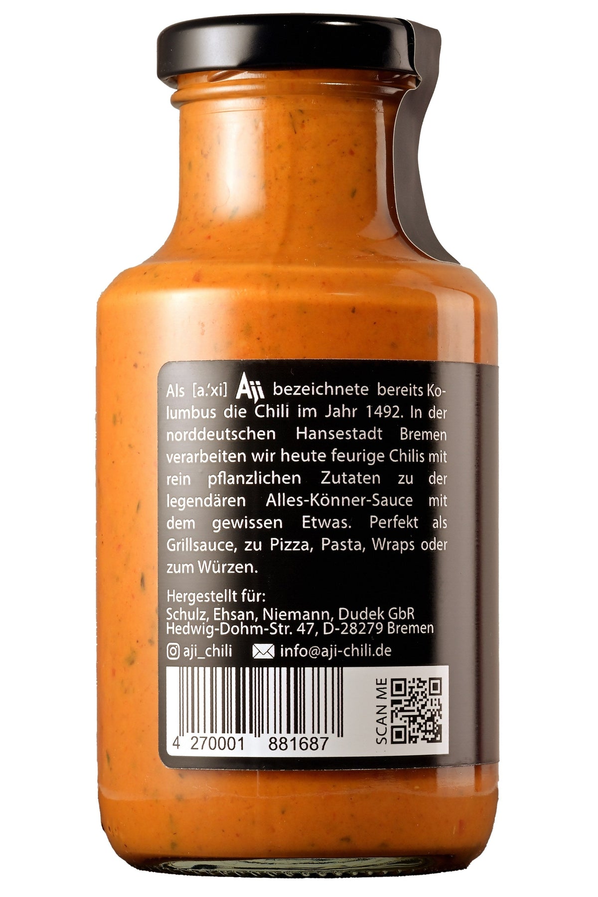 Aji Chilisauce Höllisch 250 ml – Rückseite