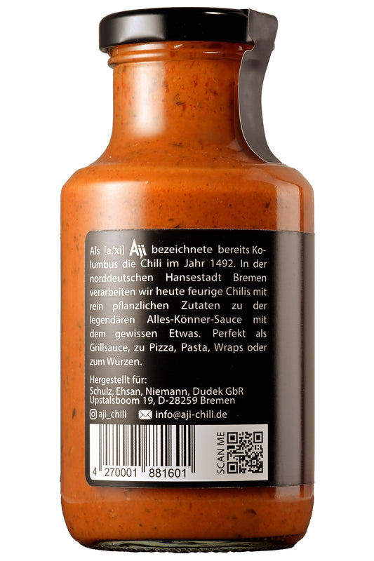 Aji Chilisauce Pikant 250 ml – Rückseite