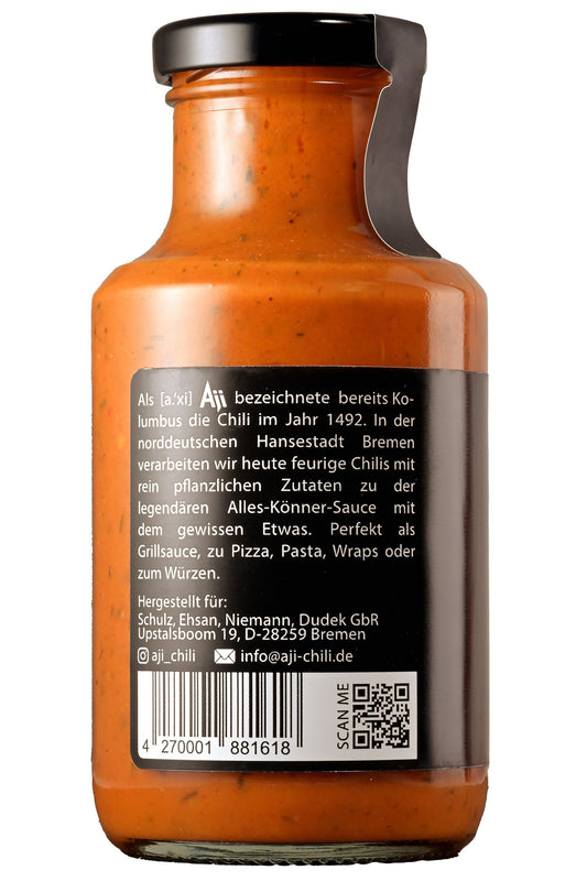 Aji Chilisauce Scharf 250 ml – Rückseite