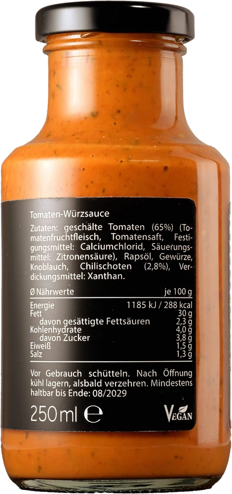 Aji Feurig, Rückseite mit Zutaten und Nährwerten